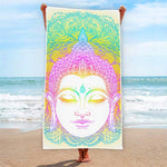 Colorful Buddha Mandala Print Beach Towel