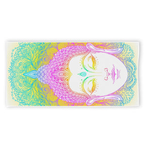 Colorful Buddha Mandala Print Beach Towel