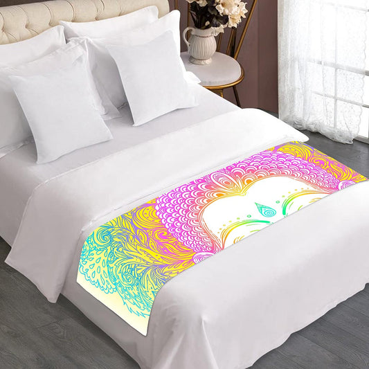 Colorful Buddha Mandala Print Bed Runner