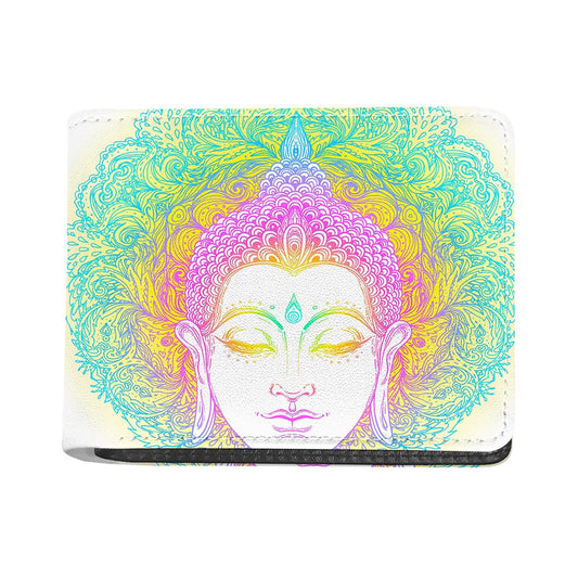 Colorful Buddha Mandala Print Bifold Wallet