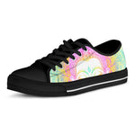 Colorful Buddha Mandala Print Black Low Top Sneakers