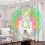 Colorful Buddha Mandala Print Blackout Grommet Curtains