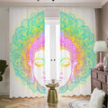 Colorful Buddha Mandala Print Dimout Pencil Pleat Curtains