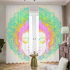 Colorful Buddha Mandala Print Blackout Pencil Pleat Curtains