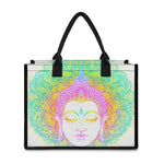 Colorful Buddha Mandala Print Canvas Tote Bag