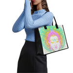 Colorful Buddha Mandala Print Canvas Tote Bag