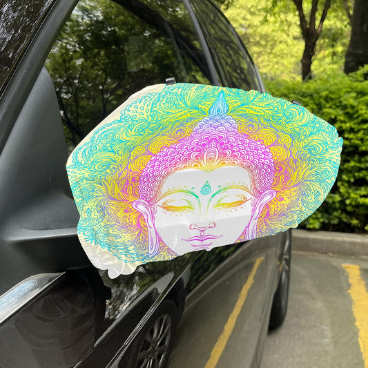 Colorful Buddha Mandala Print Car Side Mirror Covers