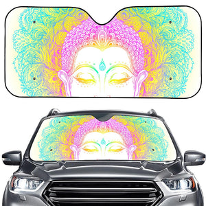 Colorful Buddha Mandala Print Car Windshield Sun Shade