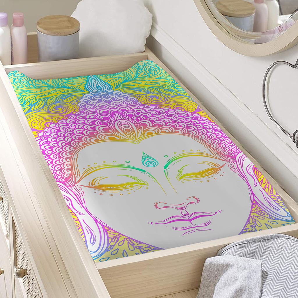 Colorful Buddha Mandala Print Changing Pad Cover