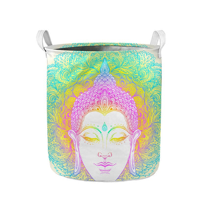 Colorful Buddha Mandala Print Collapsible Laundry Basket