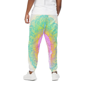 Colorful Buddha Mandala Print Cotton Pants