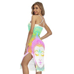 Colorful Buddha Mandala Print Cross Back Cami Dress