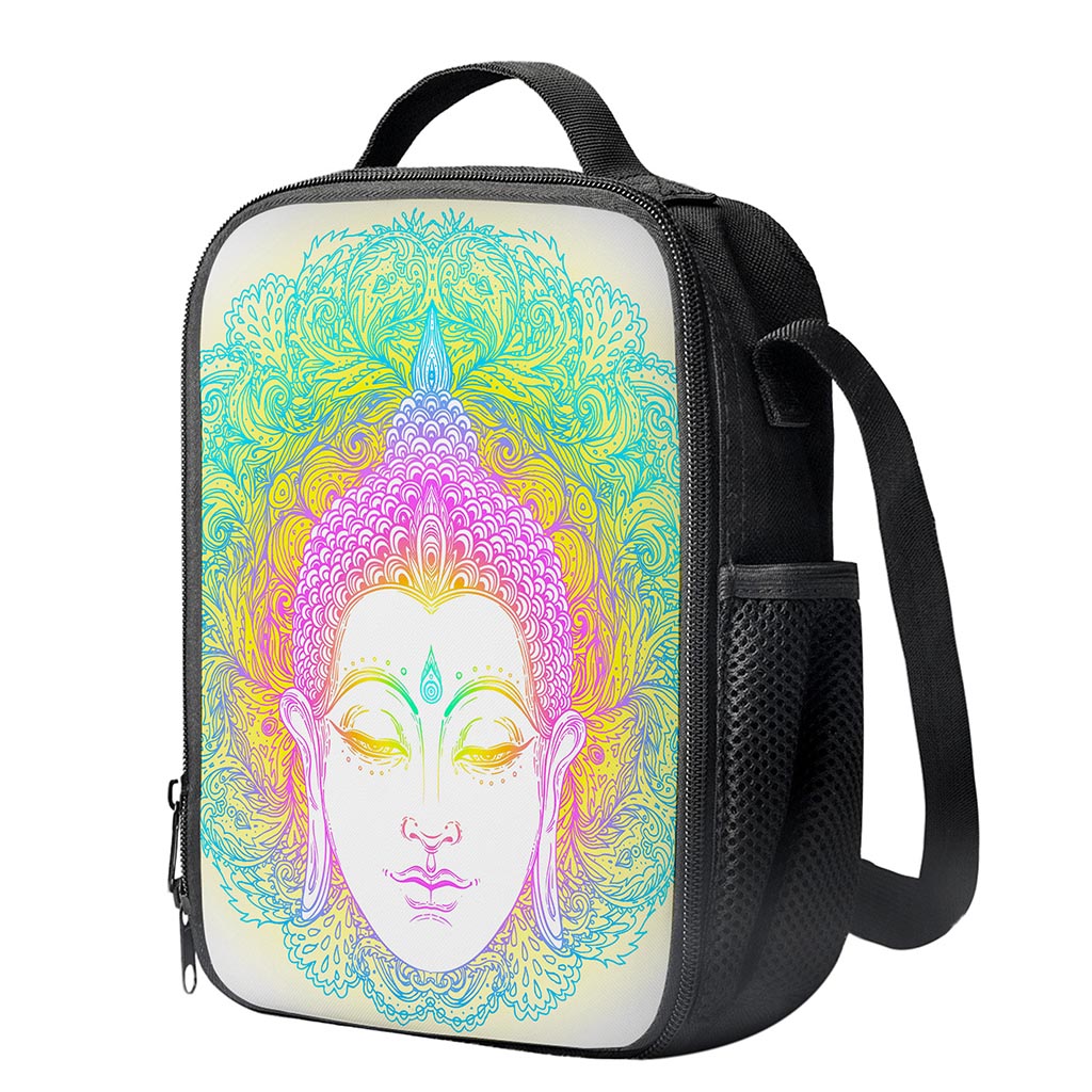 Colorful Buddha Mandala Print Crossbody Lunch Bag
