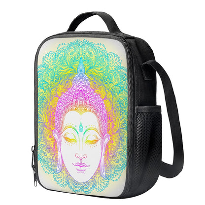 Colorful Buddha Mandala Print Crossbody Lunch Bag