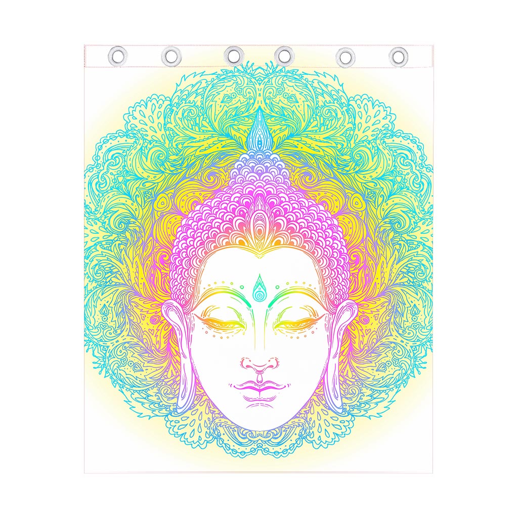 Colorful Buddha Mandala Print Curtain