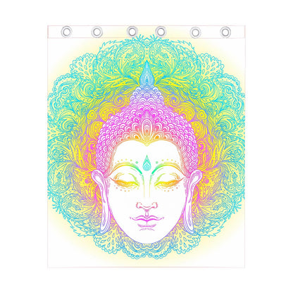 Colorful Buddha Mandala Print Curtain