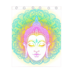 Colorful Buddha Mandala Print Curtain