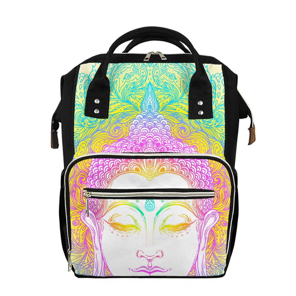 Colorful Buddha Mandala Print Diaper Bag