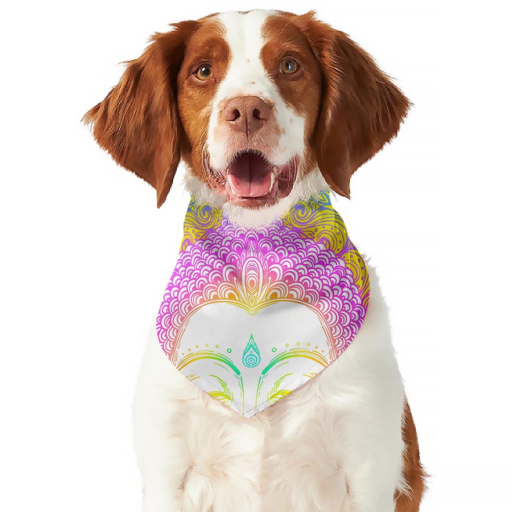 Colorful Buddha Mandala Print Dog Bandana