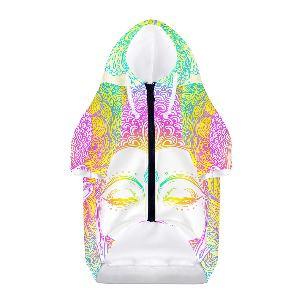 Colorful Buddha Mandala Print Dog Zip Up Hoodie