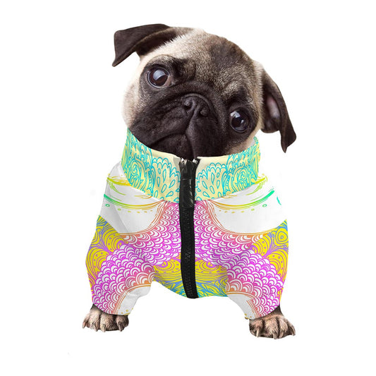 Colorful Buddha Mandala Print Dog Zip Up Jacket