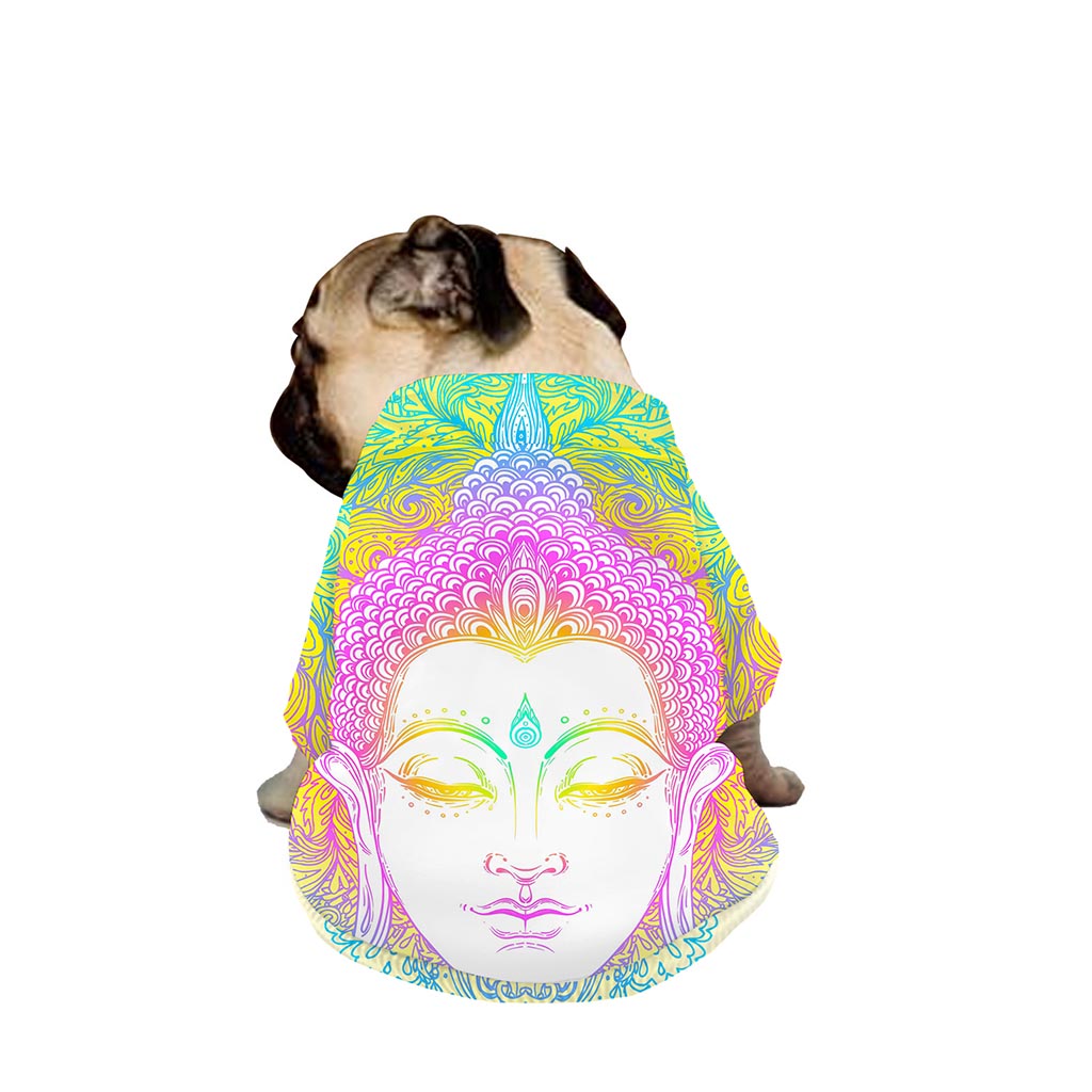 Colorful Buddha Mandala Print Dog Zip Up Jacket