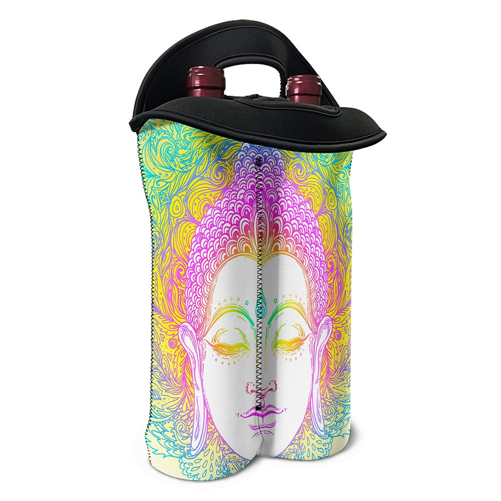 Colorful Buddha Mandala Print Double Neoprene Wine Tote