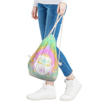 Colorful Buddha Mandala Print Drawstring Bag