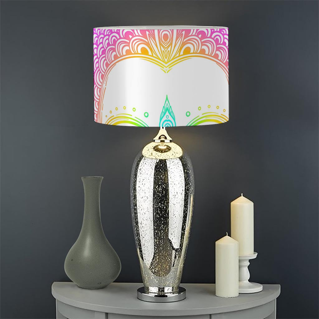Colorful Buddha Mandala Print Drum Lamp Shade