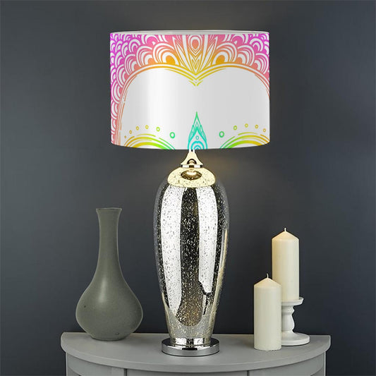 Colorful Buddha Mandala Print Drum Lamp Shade