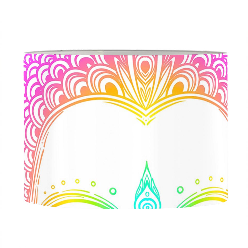 Colorful Buddha Mandala Print Drum Lamp Shade