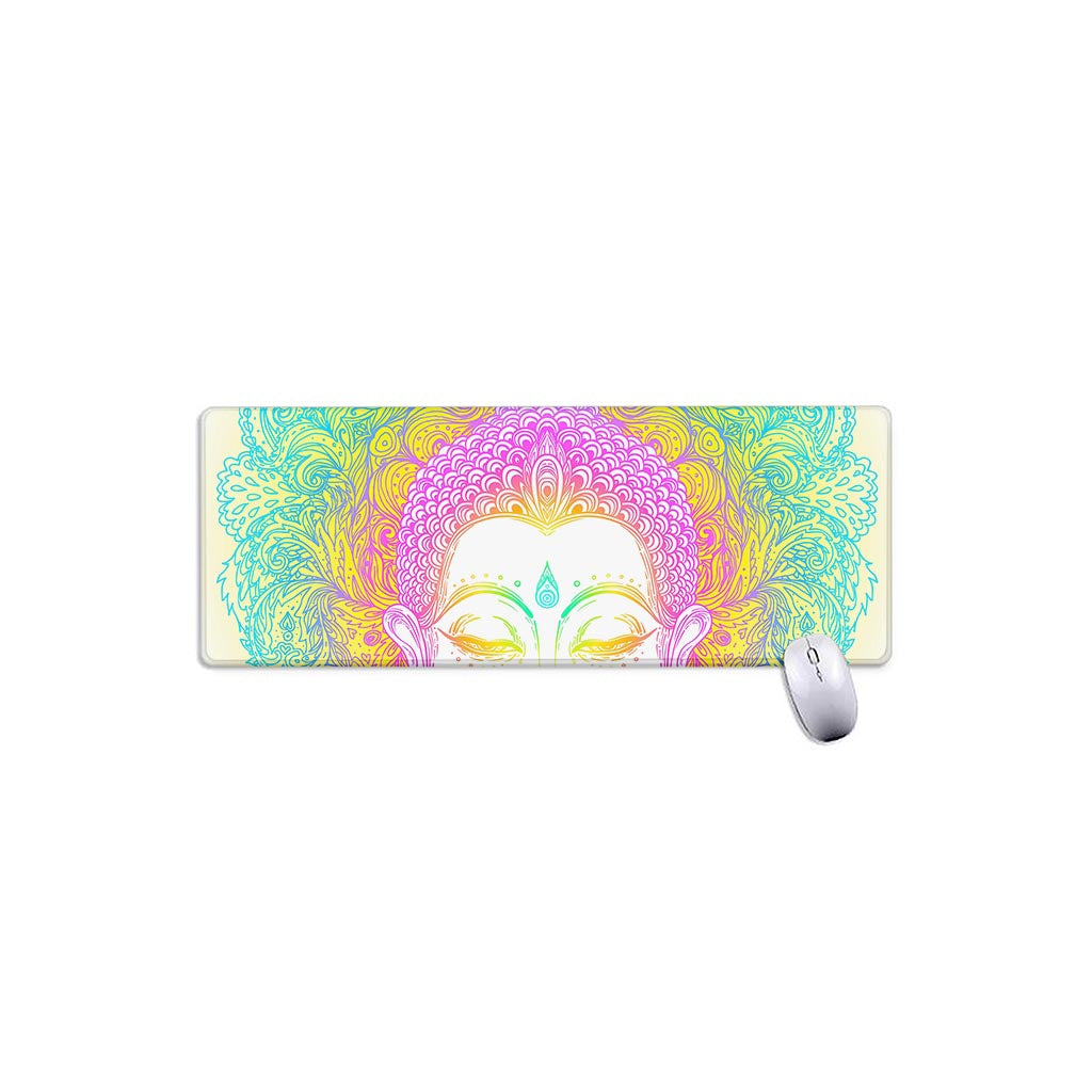 Colorful Buddha Mandala Print Extended Mouse Pad