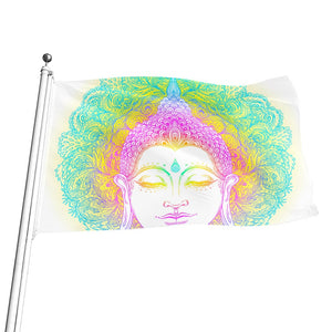 Colorful Buddha Mandala Print Flag