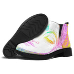 Colorful Buddha Mandala Print Flat Ankle Boots