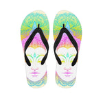 Colorful Buddha Mandala Print Flip Flops