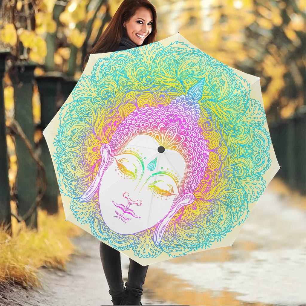 Colorful Buddha Mandala Print Foldable Umbrella