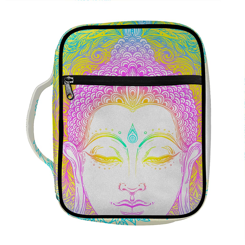 Colorful Buddha Mandala Print Front Pocket Bible Bag