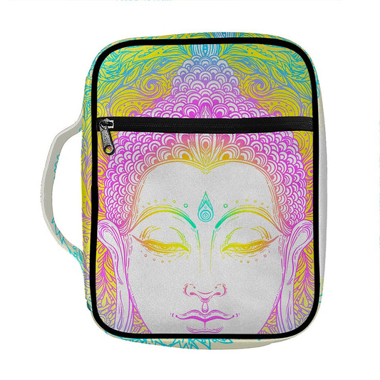 Colorful Buddha Mandala Print Front Pocket Bible Bag
