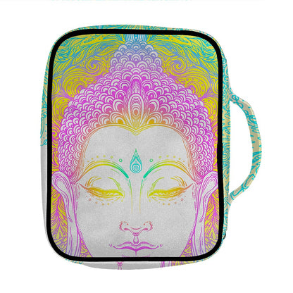 Colorful Buddha Mandala Print Front Pocket Bible Bag