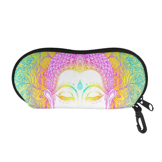 Colorful Buddha Mandala Print Glasses Case