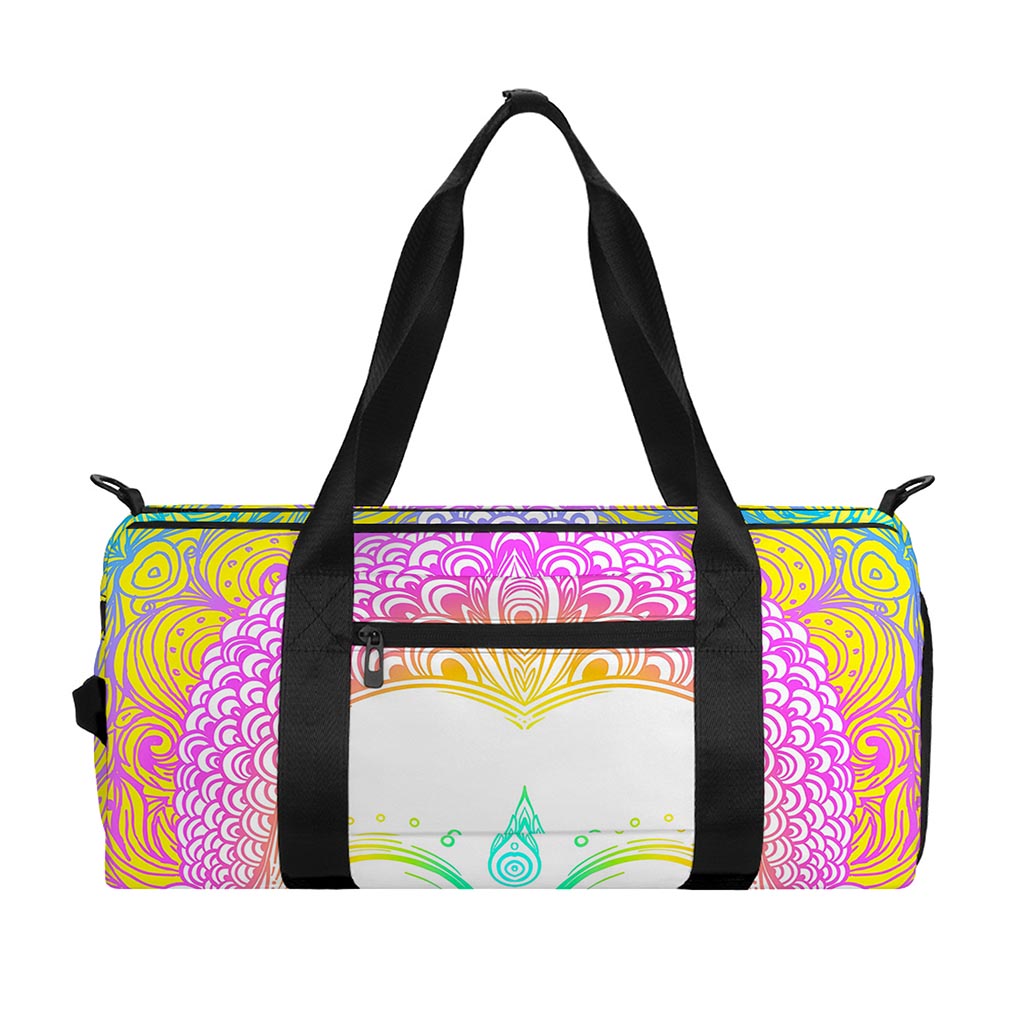 Colorful Buddha Mandala Print Gym Bag