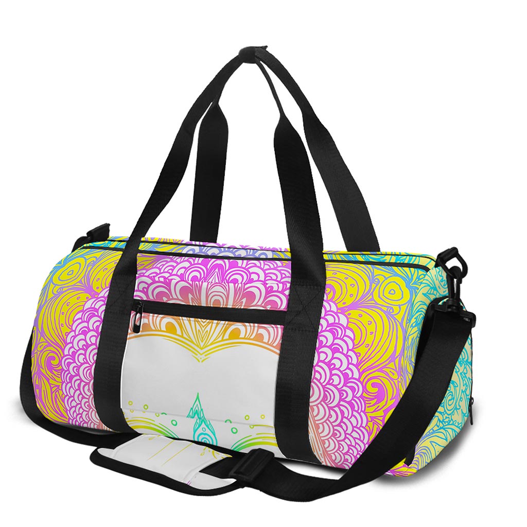 Colorful Buddha Mandala Print Gym Bag
