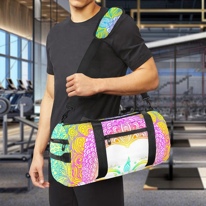 Colorful Buddha Mandala Print Gym Bag
