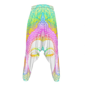 Colorful Buddha Mandala Print Hammer Pants