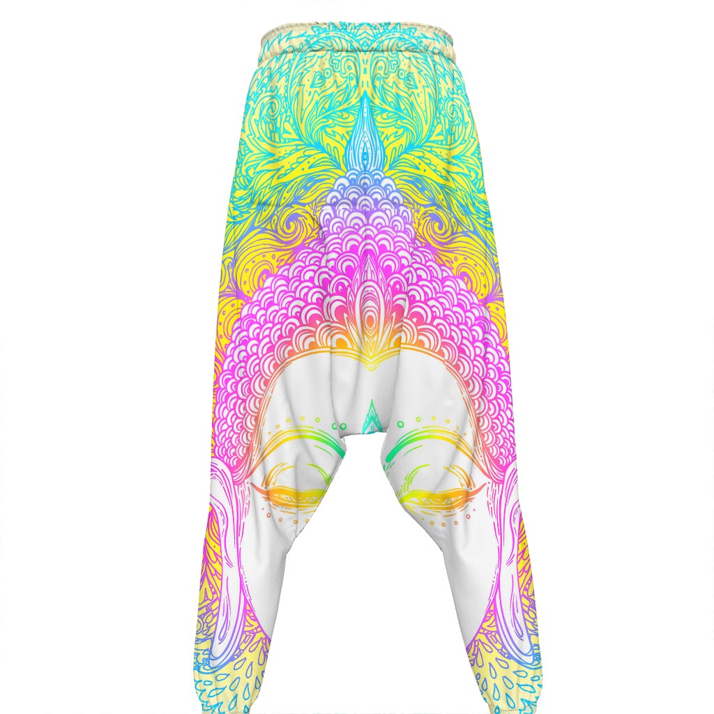 Colorful Buddha Mandala Print Hammer Pants