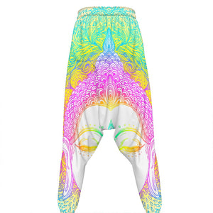 Colorful Buddha Mandala Print Hammer Pants