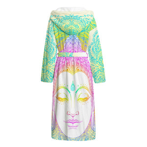 Colorful Buddha Mandala Print Hooded Bathrobe