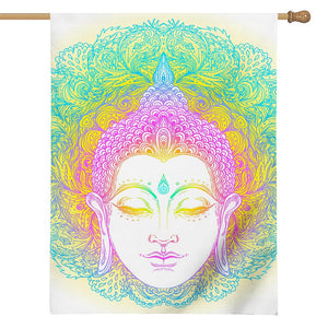 Colorful Buddha Mandala Print House Flag