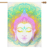 Colorful Buddha Mandala Print House Flag