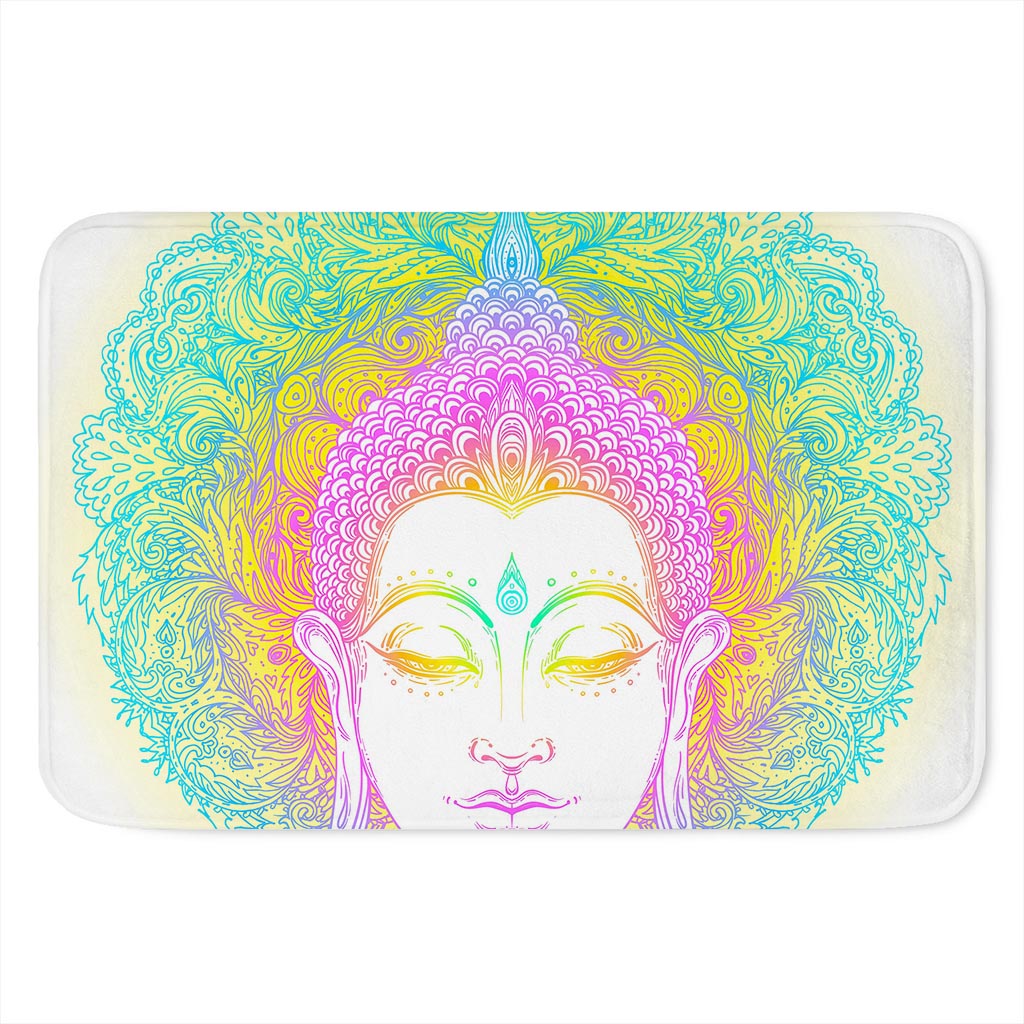 Colorful Buddha Mandala Print Indoor Door Mat